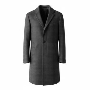 H&M Black and Gray Checkered Coat